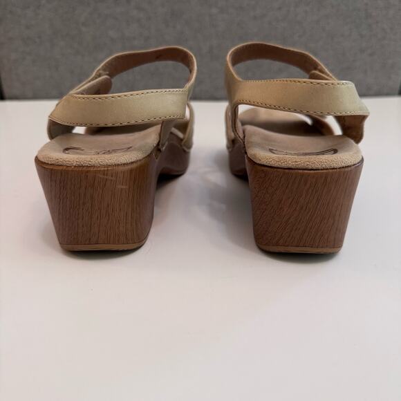 Dansko Shoes Womens 40 Beige Leather Sonnet Sandals Adjustable Ankle Strap - Picture 6 of 12